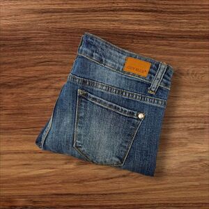 Judy Blue Jeans Size 5/27 Straight Leg Fit JB8418 Tiered Ankle‎ Hem Blue Denim